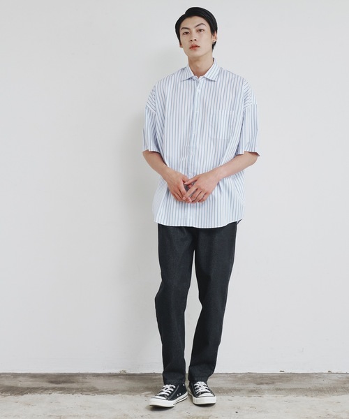 Magine（マージン）の「【SELECT】IR:12ozデニム ワイド テーパードパンツ（デニムパンツ・メンズ・ブラック/インディゴブルー/ライトブルー/ケミカルウォッシュ・M/L/XL）」の16枚目の写真