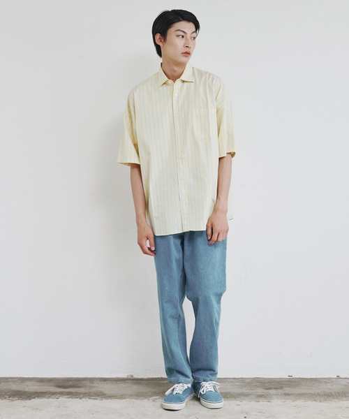 Magine（マージン）の「【SELECT】IR:12ozデニム ワイド テーパードパンツ（デニムパンツ・メンズ・ブラック/インディゴブルー/ライトブルー/ケミカルウォッシュ・M/L/XL）」の12枚目の写真