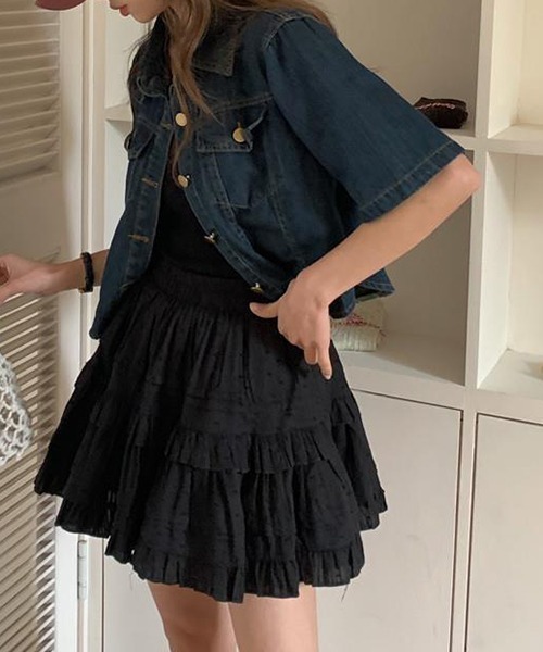 FREE STYLISTS(フリー スタイリスト)の「YUGA_YGMC デニム クロップドシャツ ジャケット(デニムジャケット・レディース・インディゴブルー/ブルー・S/M)」の9枚目の写真
