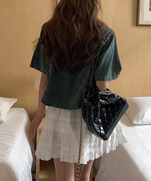 FREE STYLISTS(フリー スタイリスト)の「YUGA_YGMC デニム クロップドシャツ ジャケット(デニムジャケット・レディース・インディゴブルー/ブルー・S/M)」の17枚目の写真