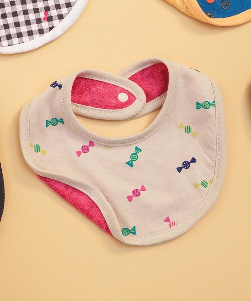 BREEZE（ブリーズ）の「リバーシブルスタイ マイファーストブリーズ（スタイ/よだれかけ・キッズ・ベージュ/パープル/ブラック/グレー/ブラウン/ターコイズブルー/チェック/チャコール/オレンジ/グリーン/アイボリー/オフホワイト/ミント/レインボー/ラベンダー・80）」の8枚目の写真