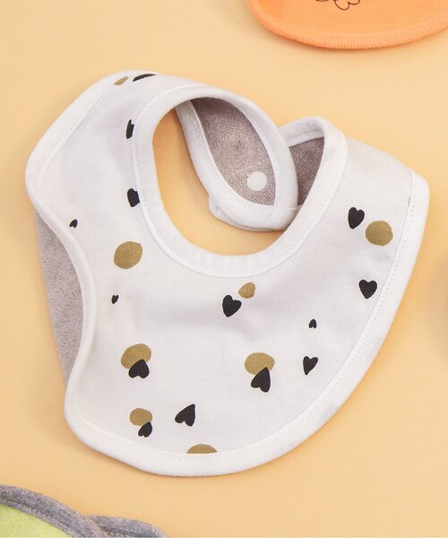 BREEZE（ブリーズ）の「リバーシブルスタイ マイファーストブリーズ（スタイ/よだれかけ・キッズ・ベージュ/パープル/ブラック/グレー/ブラウン/ターコイズブルー/チェック/チャコール/オレンジ/グリーン/アイボリー/オフホワイト/ミント/レインボー/ラベンダー・80）」の2枚目の写真