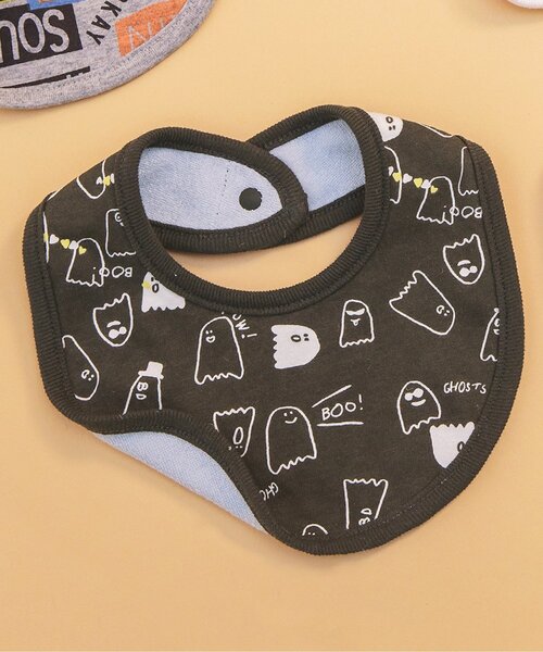 BREEZE（ブリーズ）の「リバーシブルスタイ マイファーストブリーズ（スタイ/よだれかけ・キッズ・ベージュ/パープル/ブラック/グレー/ブラウン/ターコイズブルー/チェック/チャコール/オレンジ/グリーン/アイボリー/オフホワイト/ミント/レインボー/ラベンダー・80）」の6枚目の写真