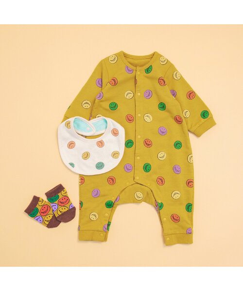 BREEZE（ブリーズ）の「リバーシブルスタイ マイファーストブリーズ（スタイ/よだれかけ・キッズ・ベージュ/パープル/ブラック/グレー/ブラウン/ターコイズブルー/チェック/チャコール/オレンジ/グリーン/アイボリー/オフホワイト/ミント/レインボー/ラベンダー・80）」の16枚目の写真