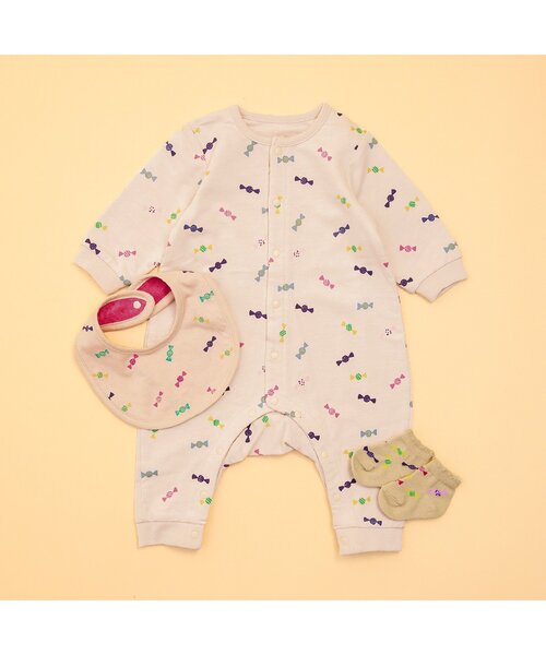 BREEZE（ブリーズ）の「リバーシブルスタイ マイファーストブリーズ（スタイ/よだれかけ・キッズ・ベージュ/パープル/ブラック/グレー/ブラウン/ターコイズブルー/チェック/チャコール/オレンジ/グリーン/アイボリー/オフホワイト/ミント/レインボー/ラベンダー・80）」の20枚目の写真