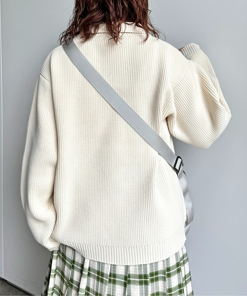 CPCM（シーピーシーエム）の「スポンジニットハーフジップ（ニット/セーター・メンズ・グリーン/アイボリー/オフホワイト/ブラック/マスタード/ネイビー/グレー・MEDIUM/LARGE）」の15枚目の写真