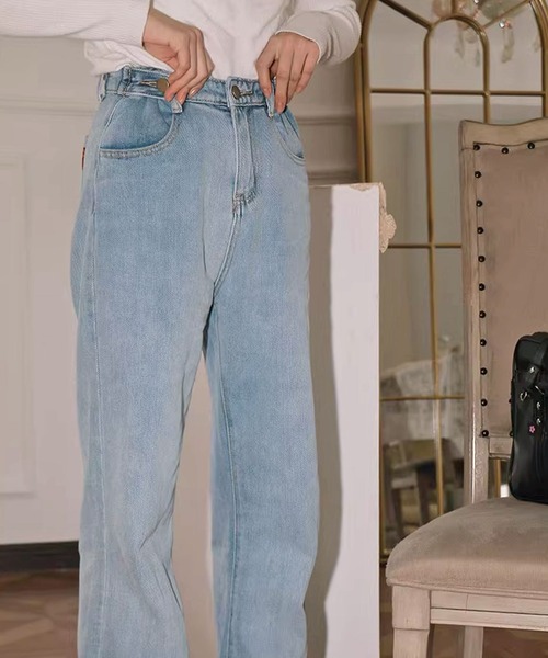 ROOPTOKYO（ループトウキョウ）の「▲flour design denim pants/フラワーデザインデニムパンツ（デニムパンツ・レディース・ライトブルー・L/M/XL）」の3枚目の写真