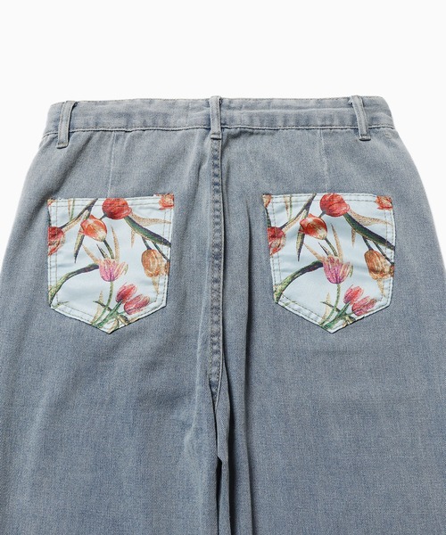 ROOPTOKYO（ループトウキョウ）の「▲flour design denim pants/フラワーデザインデニムパンツ（デニムパンツ・レディース・ライトブルー・L/M/XL）」の14枚目の写真