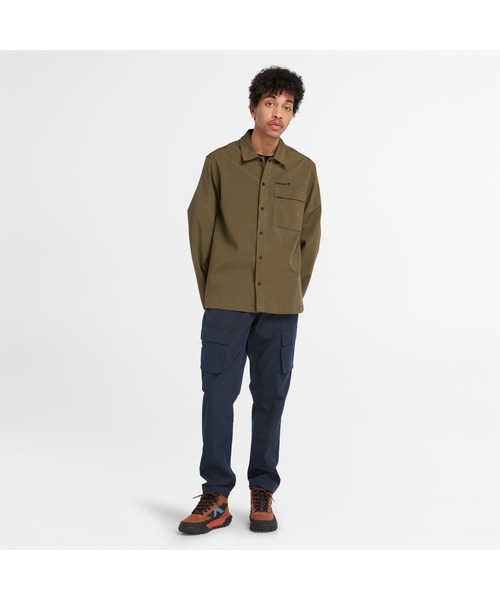 Timberland（ティンバーランド）の「メンズ ウィンドレジスタント コンフォート ストレッチ シャツ（シャツ/ブラウス・メンズ・カーキ/ダークブルー・LARGE/XX-LARGE/X-LARGE/MEDIUM/X-SMALL/SMALL）」の7枚目の写真