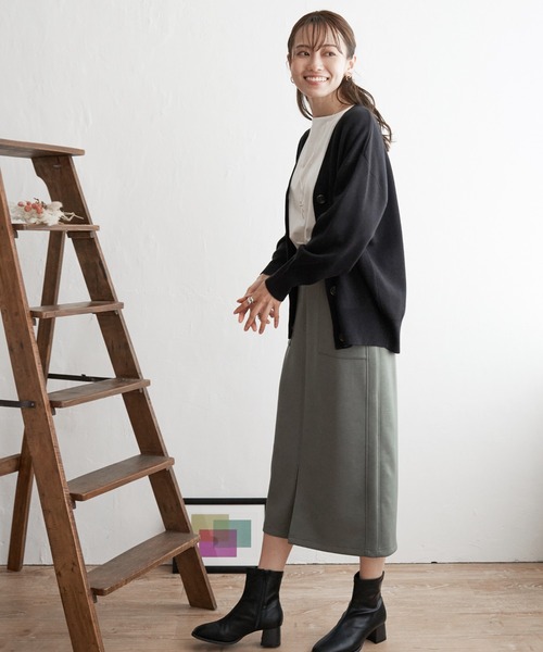 ikka（イッカ）の「Vネックカーディガン（カーディガン/ボレロ・レディース・ブラック/イエロー/グリーン/ネイビー/モカ・S/M/L）」の22枚目の写真