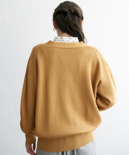 ikka（イッカ）の「Vネックカーディガン（カーディガン/ボレロ・レディース・ブラック/イエロー/グリーン/ネイビー/モカ・S/M/L）」の14枚目の写真