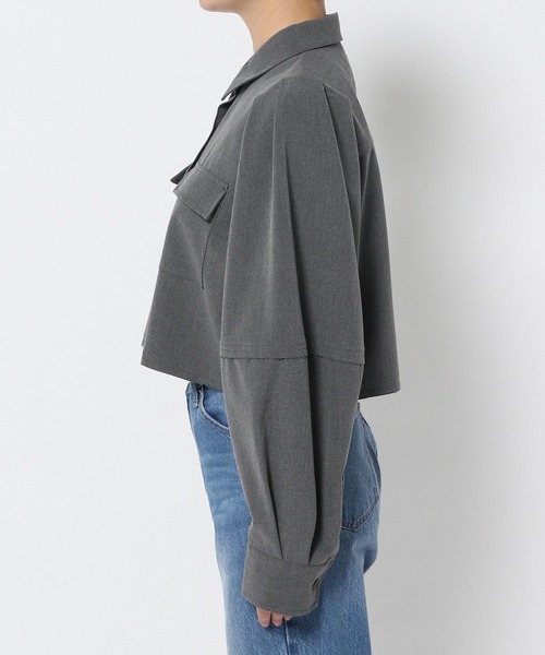 LOWRYS FARM（ローリーズファーム）の「ＴＲクロップドシャツＬＳ　965134（シャツ/ブラウス・レディース・グレー/ネイビー・FREE）」の15枚目の写真