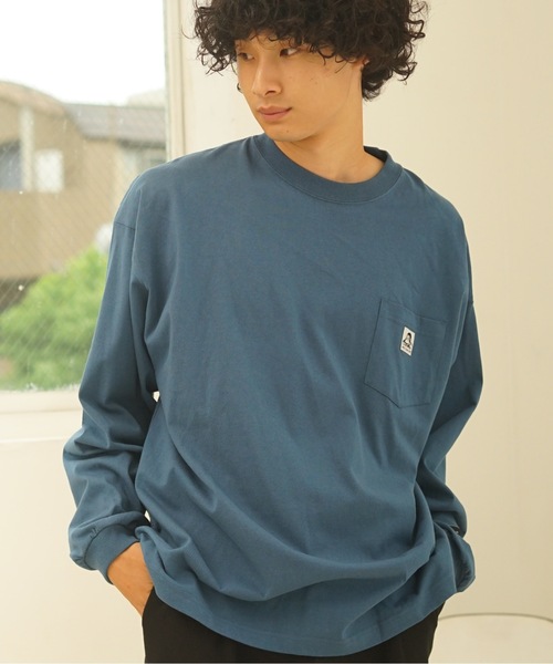 BEN DAVIS（ベンデイビス）の「【BEN DAVIS/ベンデイビス】 ポケ付き ビッグシルエット ロンT　 無地　ストリート スケータースタイル　ユニセックス（Tシャツ/カットソー・メンズ・ブラック/ダークパープル/ダークブルー/ホワイト/グレー/チャコールグレー・MEDIUM/SMALL/X-LARGE/LARGE）」の5枚目の写真