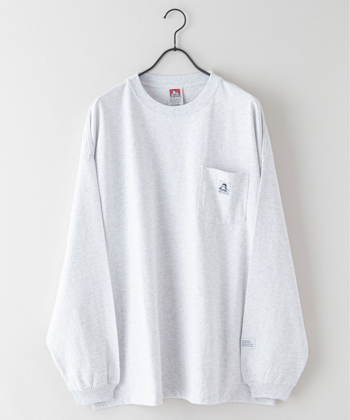 BEN DAVIS（ベンデイビス）の「【BEN DAVIS/ベンデイビス】 ポケ付き ビッグシルエット ロンT　 無地　ストリート スケータースタイル　ユニセックス（Tシャツ/カットソー・メンズ・ブラック/ダークパープル/ダークブルー/ホワイト/グレー/チャコールグレー・MEDIUM/SMALL/X-LARGE/LARGE）」の9枚目の写真