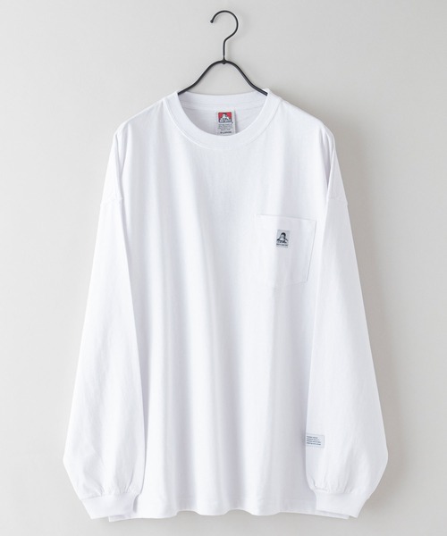 BEN DAVIS（ベンデイビス）の「【BEN DAVIS/ベンデイビス】 ポケ付き ビッグシルエット ロンT　 無地　ストリート スケータースタイル　ユニセックス（Tシャツ/カットソー・メンズ・ブラック/ダークパープル/ダークブルー/ホワイト/グレー/チャコールグレー・MEDIUM/SMALL/X-LARGE/LARGE）」の7枚目の写真