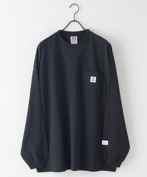 BEN DAVIS（ベンデイビス）の「【BEN DAVIS/ベンデイビス】 ポケ付き ビッグシルエット ロンT　 無地　ストリート スケータースタイル　ユニセックス（Tシャツ/カットソー・メンズ・ブラック/ダークパープル/ダークブルー/ホワイト/グレー/チャコールグレー・MEDIUM/SMALL/X-LARGE/LARGE）」の8枚目の写真