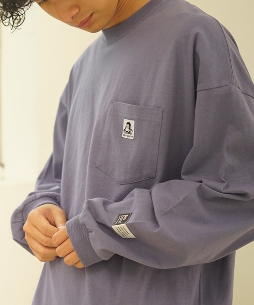 BEN DAVIS（ベンデイビス）の「【BEN DAVIS/ベンデイビス】 ポケ付き ビッグシルエット ロンT　 無地　ストリート スケータースタイル　ユニセックス（Tシャツ/カットソー・メンズ・ブラック/ダークパープル/ダークブルー/ホワイト/グレー/チャコールグレー・MEDIUM/SMALL/X-LARGE/LARGE）」の19枚目の写真