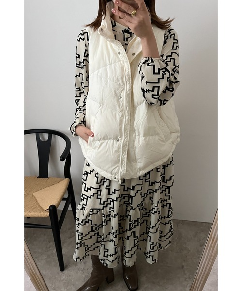 palm RICHE（ポームリシュ）の「幾何学柄ワンピース（ワンピース・レディース・ブラック/オフホワイト・M）」の18枚目の写真