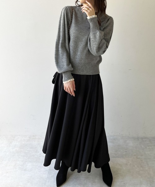 GeeRA(ジーラ)の「レース衿ニットプルオーバー(ニット/セーター・レディース・杢グレー/ブラック・LARGE/MEDIUM)」の17枚目の写真
