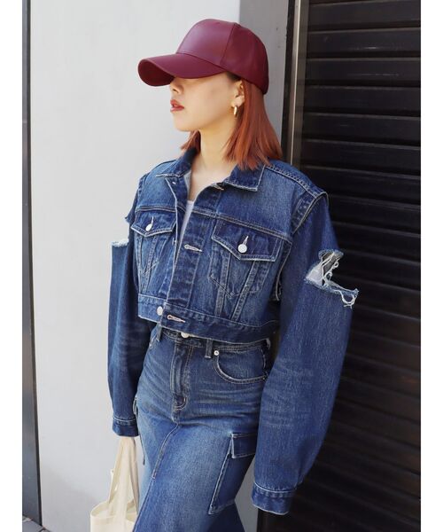 EVRIS（エヴリス）の「フェイクレザーキャップ（キャップ・レディース・ブラック/レッド・FREE）」の7枚目の写真