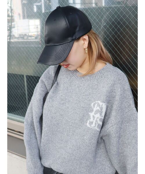 EVRIS（エヴリス）の「フェイクレザーキャップ（キャップ・レディース・ブラック/レッド・FREE）」の21枚目の写真