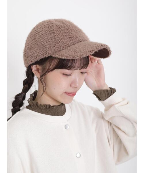 Samansa Mos2（サマンサ モスモス）の「ボアシャギーキャップ（ハット・レディース・モカ/オフホワイト・F）」の2枚目の写真