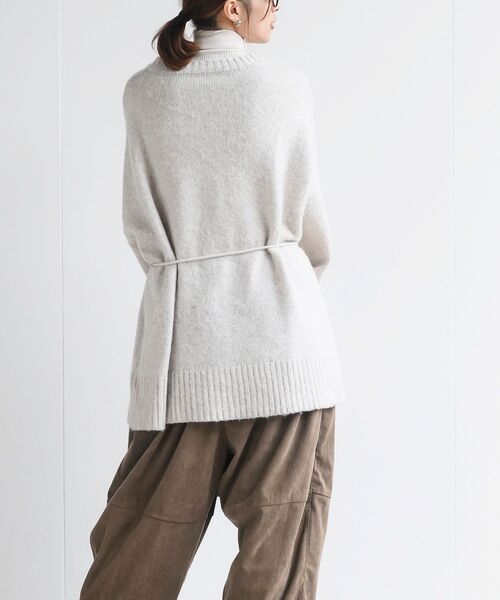 rps(アールピーエス)の「ベルト付きクルーネックミドル丈ニットカーディガン(カーディガン/ボレロ・レディース・ブラウン/ピンク/ブルー/ベージュ系その他・フリー)」の7枚目の写真