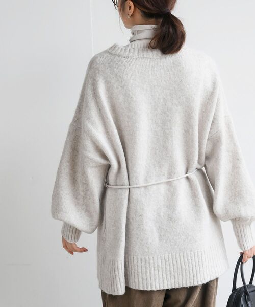 rps(アールピーエス)の「ベルト付きクルーネックミドル丈ニットカーディガン(カーディガン/ボレロ・レディース・ブラウン/ピンク/ブルー/ベージュ系その他・フリー)」の11枚目の写真