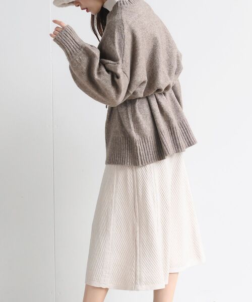 rps(アールピーエス)の「ベルト付きクルーネックミドル丈ニットカーディガン(カーディガン/ボレロ・レディース・ブラウン/ピンク/ブルー/ベージュ系その他・フリー)」の14枚目の写真