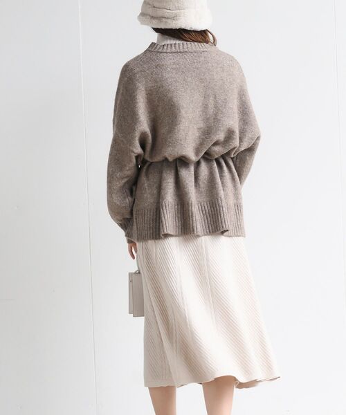 rps(アールピーエス)の「ベルト付きクルーネックミドル丈ニットカーディガン(カーディガン/ボレロ・レディース・ブラウン/ピンク/ブルー/ベージュ系その他・フリー)」の15枚目の写真