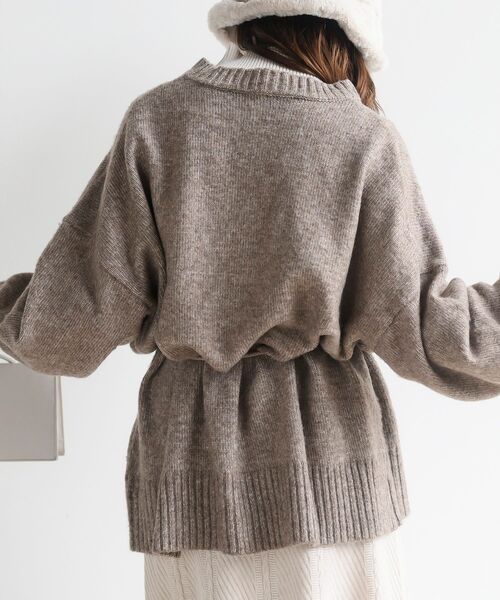 rps(アールピーエス)の「ベルト付きクルーネックミドル丈ニットカーディガン(カーディガン/ボレロ・レディース・ブラウン/ピンク/ブルー/ベージュ系その他・フリー)」の19枚目の写真