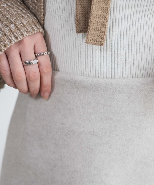 WEGO（ウィゴー）の「WEGO/ウールタッチスカパン（スカート・レディース・ブラック/アイボリー・FREE）」の5枚目の写真