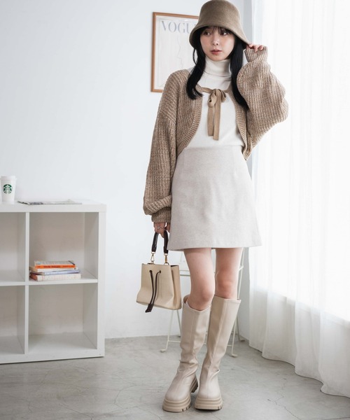 WEGO（ウィゴー）の「WEGO/ウールタッチスカパン（スカート・レディース・ブラック/アイボリー・FREE）」の13枚目の写真