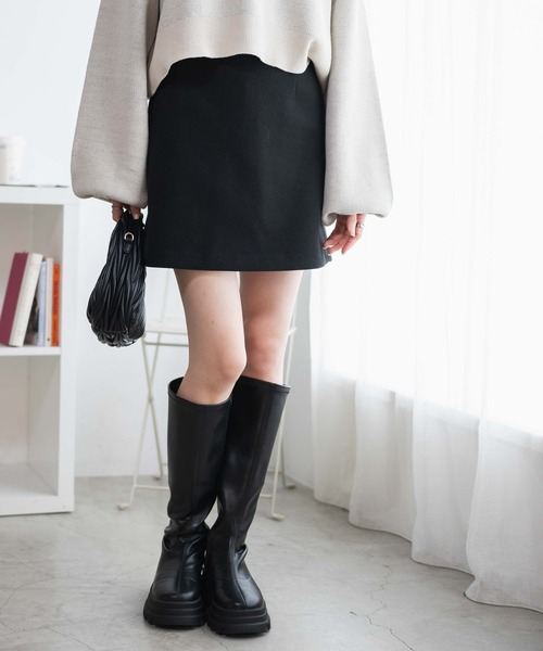 WEGO（ウィゴー）の「WEGO/ウールタッチスカパン（スカート・レディース・ブラック/アイボリー・FREE）」の14枚目の写真