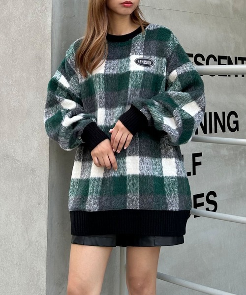 INGNI（イング）の「胸刺しゅうロゴチェックリブチュニットップス（その他トップス・レディース・ブラック/ブラック系その他/グリーン・M）」の16枚目の写真