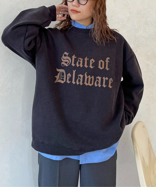 CPCM(シーピーシーエム)の「パウダー加工プリントスウェット(スウェット・メンズ・ブラック/アイボリー/ホワイト/オフホワイト/チャコールグレー/ブラック系その他・LARGE/MEDIUM)」の4枚目の写真