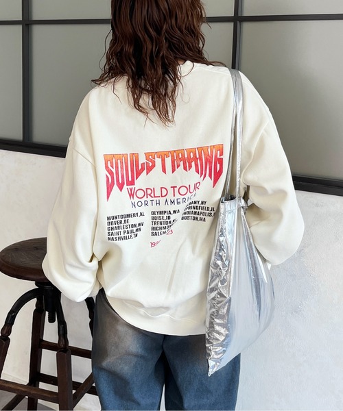 CPCM(シーピーシーエム)の「パウダー加工プリントスウェット(スウェット・メンズ・ブラック/アイボリー/ホワイト/オフホワイト/チャコールグレー/ブラック系その他・LARGE/MEDIUM)」の14枚目の写真