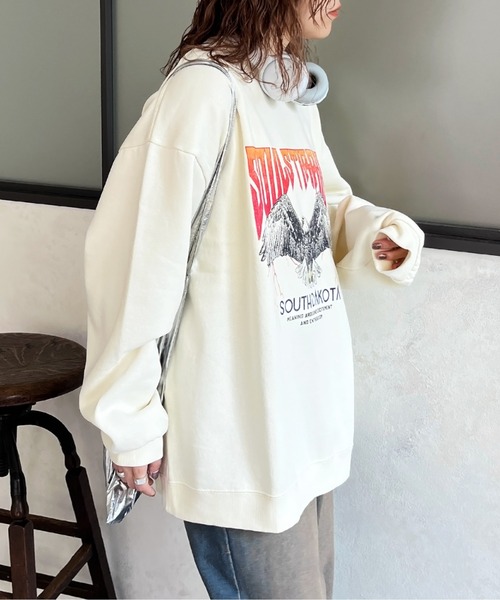 CPCM(シーピーシーエム)の「パウダー加工プリントスウェット(スウェット・メンズ・ブラック/アイボリー/ホワイト/オフホワイト/チャコールグレー/ブラック系その他・LARGE/MEDIUM)」の15枚目の写真