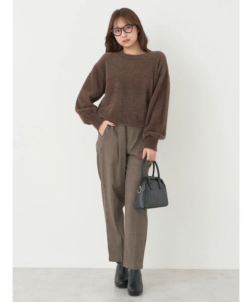 earth music&ecology(アースミュージックアンドエコロジー)の「裏起毛テーパードパンツ(その他パンツ・レディース・その他9/ブラック/ベージュ/アイボリー/ブラウン系その他4・L/S/M)」の14枚目の写真