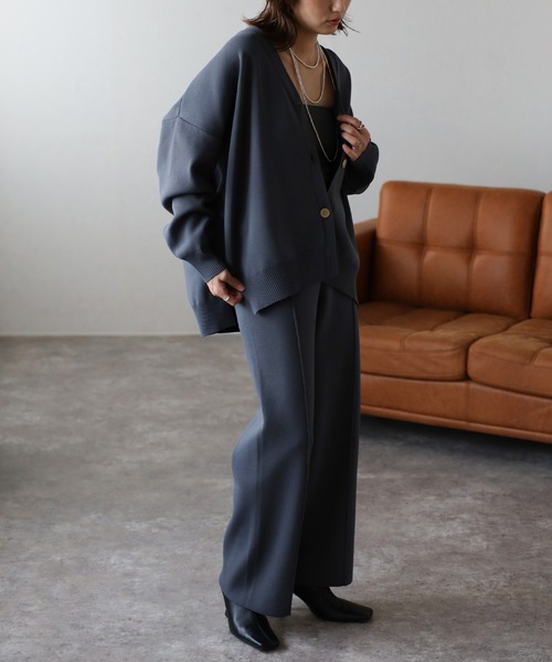 Bonjour Sagan(ボンジュールサガン)の「ダンボールニットセンターシームパンツ(その他パンツ・レディース・ブラウン/ブラック/チャコールグレー・FREE)」の15枚目の写真