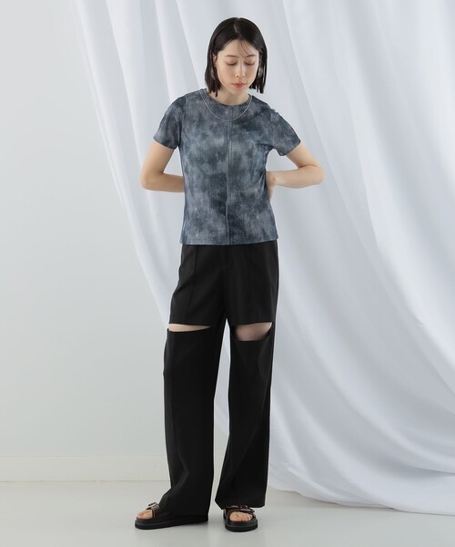 Ray BEAMS（レイビームス）の「Ray BEAMS / デニム プリント Tシャツ（Tシャツ/カットソー・レディース・ブラック/ブルー系その他4・ONE SIZE）」の3枚目の写真