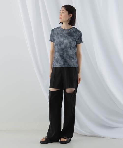 Ray BEAMS（レイビームス）の「Ray BEAMS / デニム プリント Tシャツ（Tシャツ/カットソー・レディース・ブラック/ブルー系その他4・ONE SIZE）」の4枚目の写真