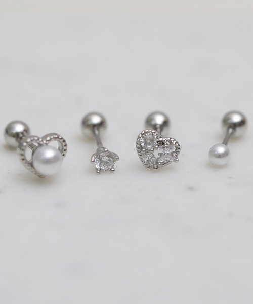 Peony(ピオニー)の「【Peony/ピオニー】/サージカルステンレス316L ビジューピアスセット2(ピアス(片耳用)・レディース・B/E/F/H/A/I/G/C/D・FREE)」の3枚目の写真