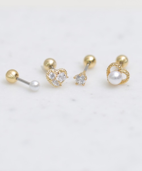 Peony(ピオニー)の「【Peony/ピオニー】/サージカルステンレス316L ビジューピアスセット2(ピアス(片耳用)・レディース・B/E/F/H/A/I/G/C/D・FREE)」の5枚目の写真