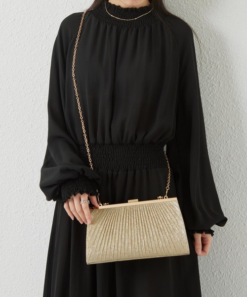 LA VORAGINE（ラ ヴォラジネ）の「2WAY パーティーがま口  ショルダーバッグ ハンドバッグ（クラッチバッグ・レディース・ブラック/ゴールド/シルバー・FREE）」の5枚目の写真