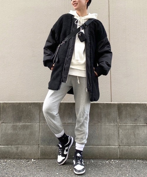 DONOBAN(ドノバン)の「mixボアオーバーブルゾン(ブルゾン・レディース・アイボリー/ブラック・FREE)」の5枚目の写真