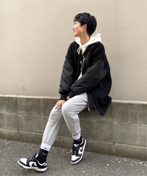 DONOBAN(ドノバン)の「mixボアオーバーブルゾン(ブルゾン・レディース・アイボリー/ブラック・FREE)」の8枚目の写真