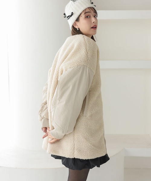 DONOBAN(ドノバン)の「mixボアオーバーブルゾン(ブルゾン・レディース・アイボリー/ブラック・FREE)」の14枚目の写真