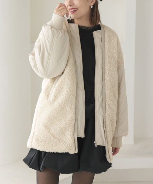 DONOBAN(ドノバン)の「mixボアオーバーブルゾン(ブルゾン・レディース・アイボリー/ブラック・FREE)」の11枚目の写真