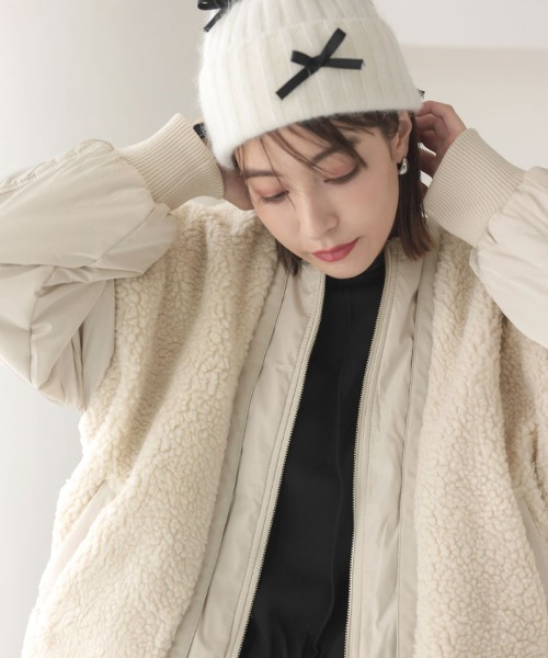 DONOBAN(ドノバン)の「mixボアオーバーブルゾン(ブルゾン・レディース・アイボリー/ブラック・FREE)」の12枚目の写真